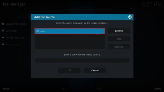 Click add resource and none