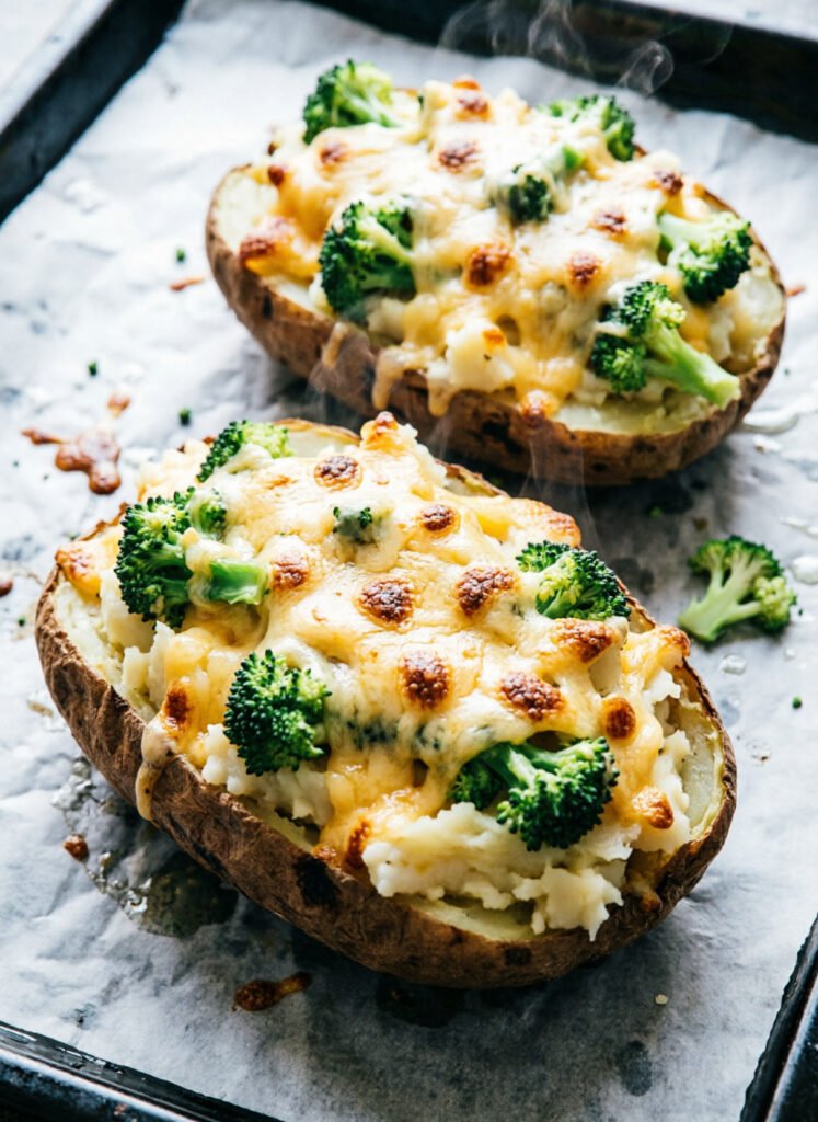 Broccoli and Cheese Stuffed Potatoes