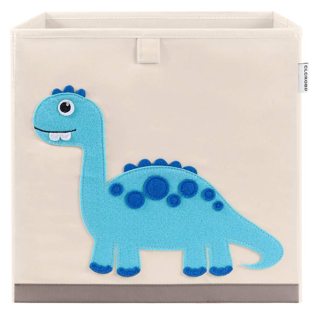 Foldable Animal Cube Storage Bins Fabric Toy Box/Chest/Organizer for Kids Nursery, 13 inch (Dinosaur)