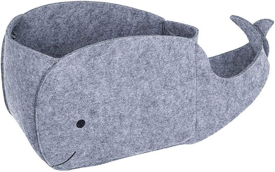 STOBOK Felt Storage Bin, Whale Shaped Storage Basket Fabric Foldable Storage Bin Sundries Organizer Toy Storage Bin for Home Nursery Toys Container