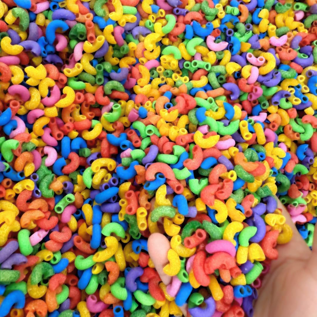 4 Cups of Elbow Rainbow Pasta Sensory Bin Filler for Kids (1 Lb) | Non-Toxic Colored Pasta for Toddlers | Child-Safe Multicolor Pasta for Sensory Play | Montessori Sensory Table Activity