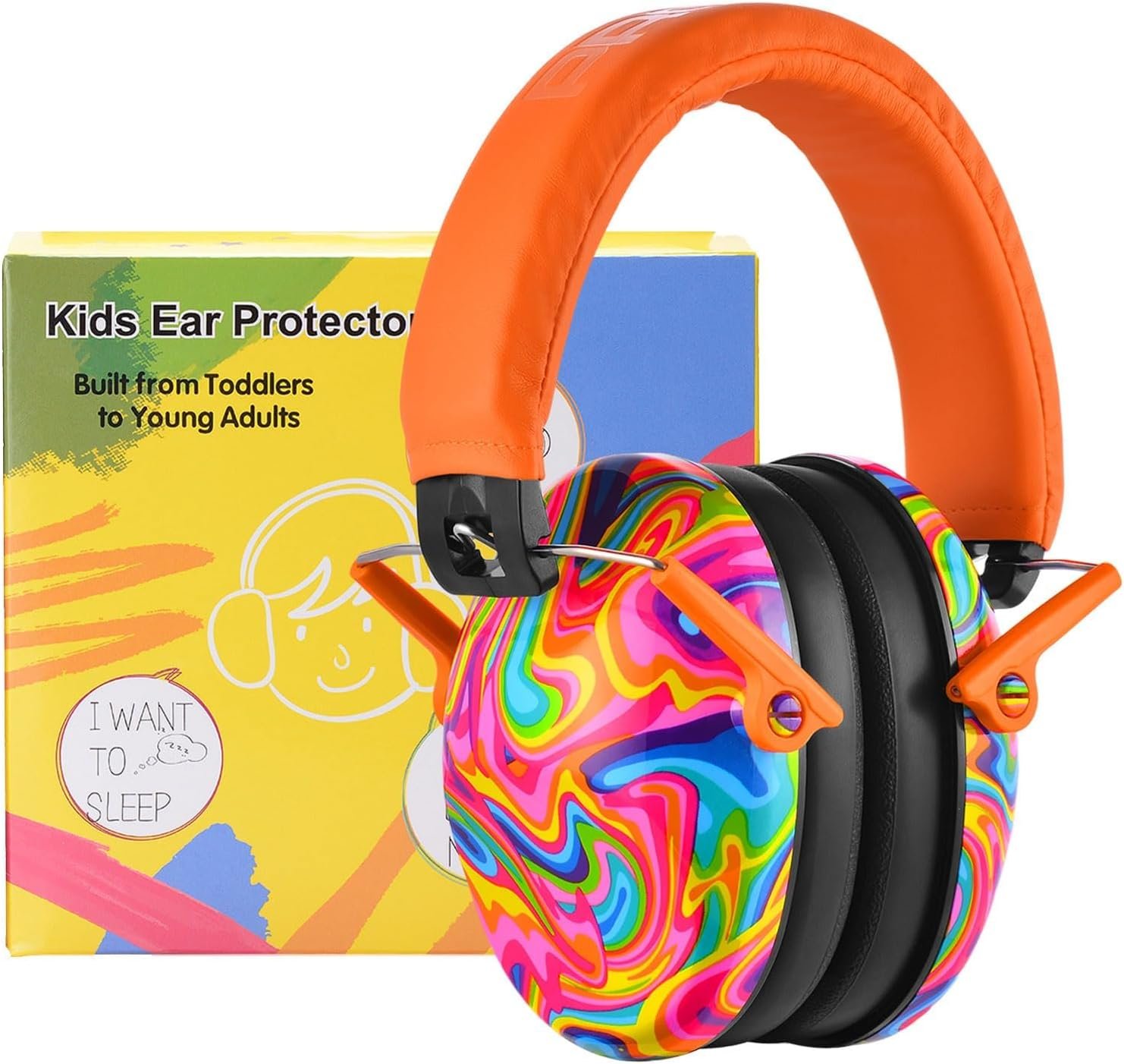 PROHEAR 032 Kids Ear Protection Ear Muffs for Noise Reduction, 25NRR Noise Cancelling Headphones for Kids,Toddlers, Autism, Sensory Use, Hearing Protection Orange