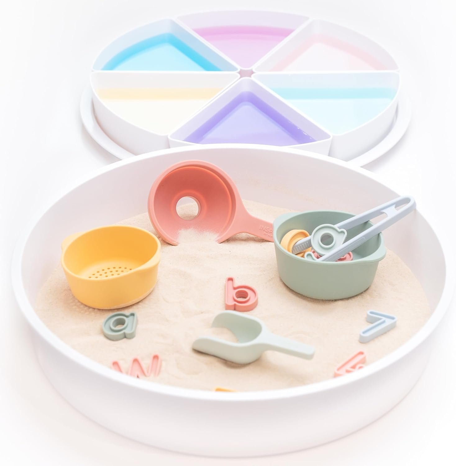 Inspire My Play Sensory Bin with Lid and Removable Storage Inserts - Sensory Bins for Toddler Crafts - Kids Sensory Toys for Autistic Children - Sensory Activities for Toddlers