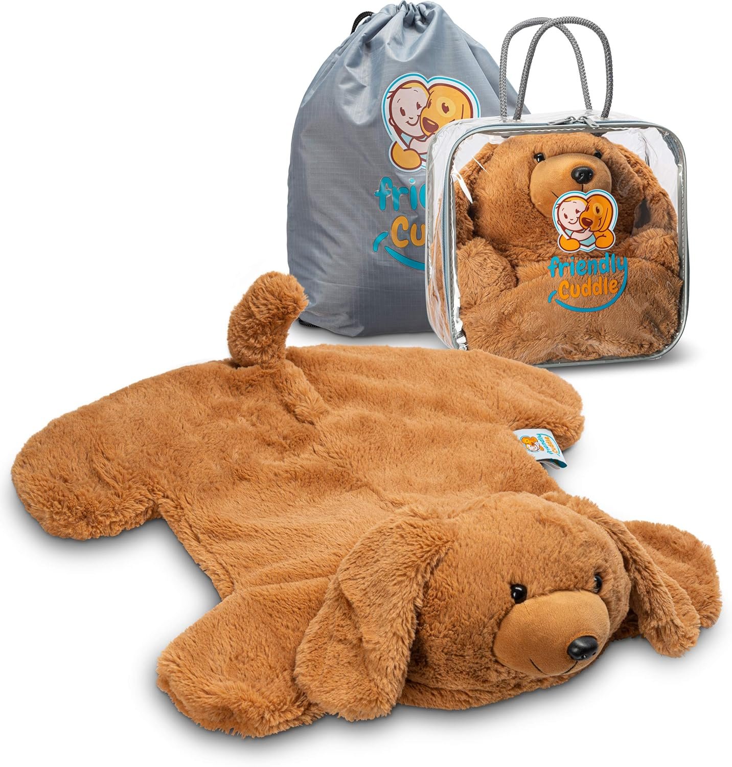 FRIENDLY CUDDLE Weighted Lap Blanket for Kids & Adults Kids Weighted Blanket ASD, Sensory Processing Weighted Stuffed Animals Dog Toy Microwavable Weighted Lap Pad for Kids, 5 Lbs.