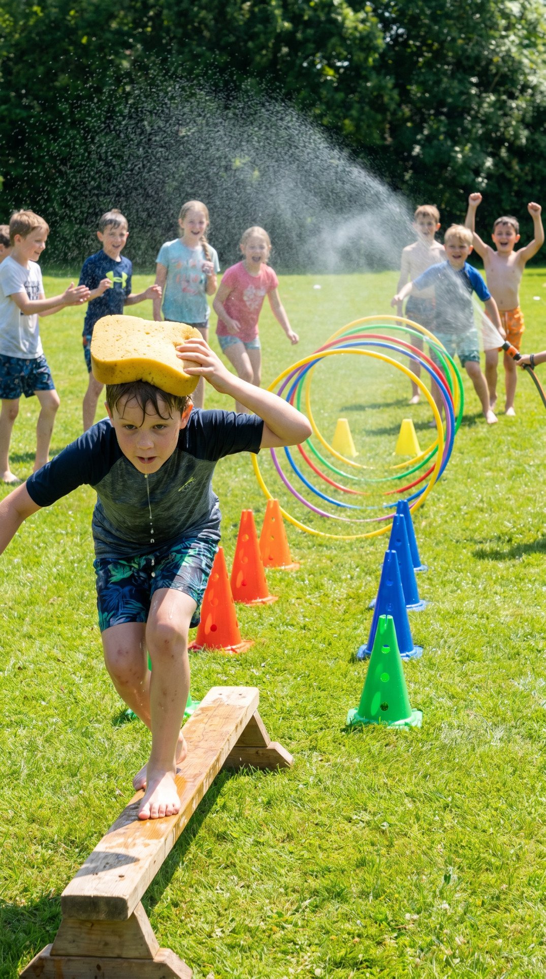 Water-Themed Obstacle Course for Bigger Kids